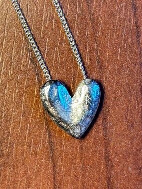 Mercii Heart Silver Tone Necklace Dainty Pendant Minimalist Love Jewelry